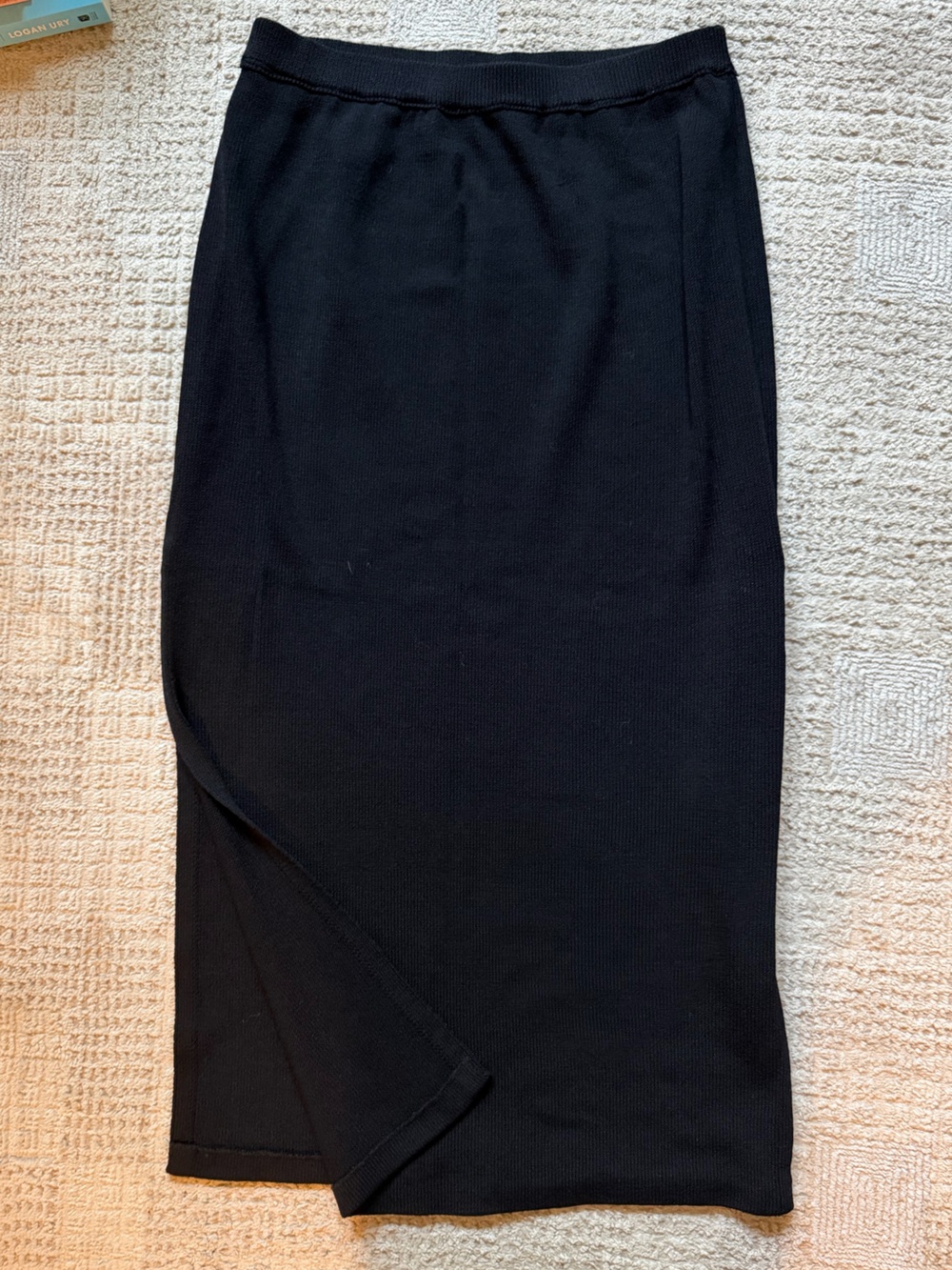 St. John Black Knit Pencil Skirt